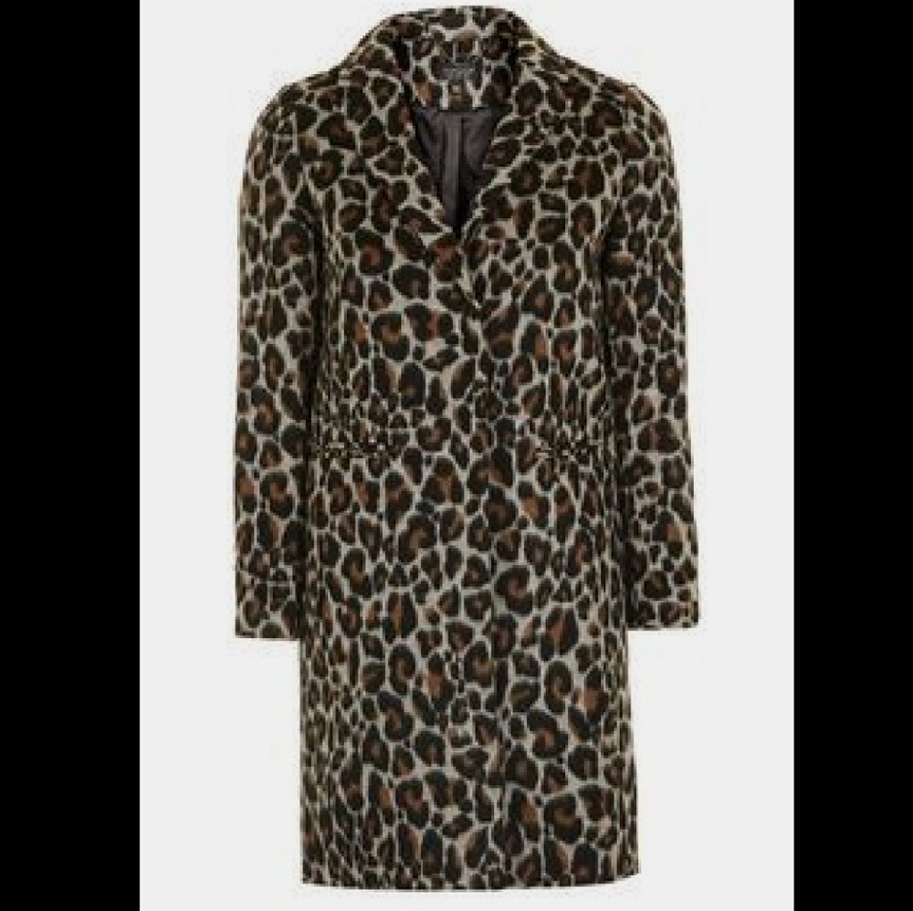 Topshop Leopard Print Coat